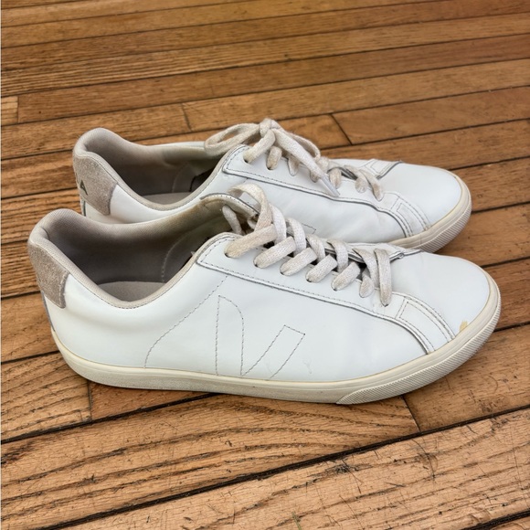 VEJA Esplar Sneakers Women's Size 9 White Leather Lace Up Low Top Designer - Picture 2 of 6